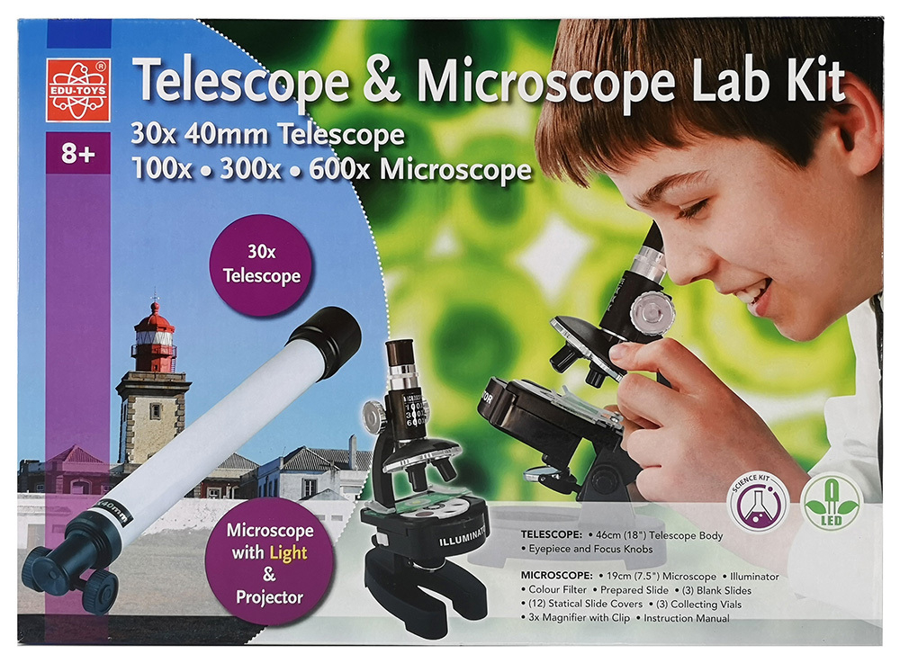 Набор EDU-TOYS: телескоп 30x и микроскоп 100–600x