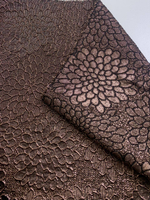 Костюмная жаккард, коричневый, люрекс бронза TR