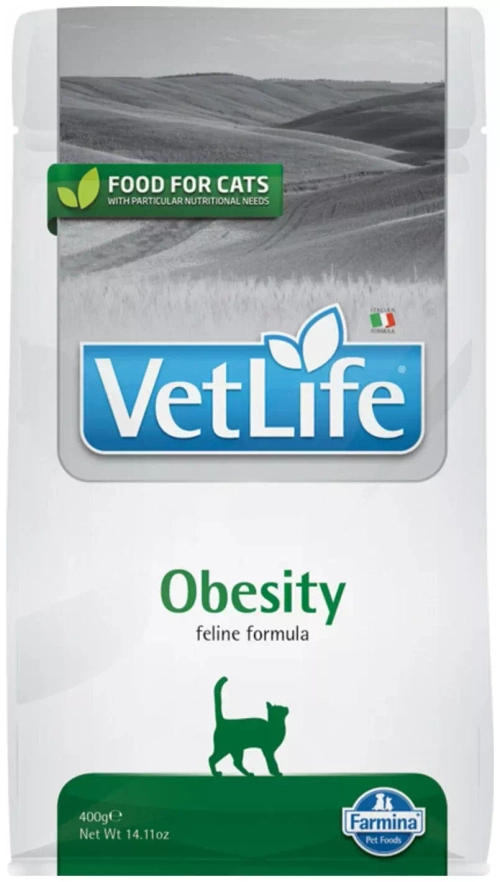 Farmina Vet Life Cat Obesity Сухой диетический корм для кошек при ожирении, 400 г