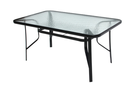 Стол прямоугольный Garden Story арт.SC-094 90х150см (каркас черный, столешница стекло)