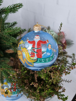 Шар стеклянный "Тройка", ручная роспись