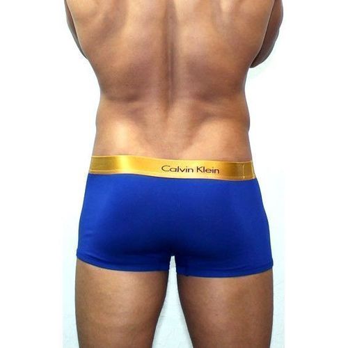 Мужские трусы боксеры синие с золотистой резинкой Calvin Klein Bold Trunks