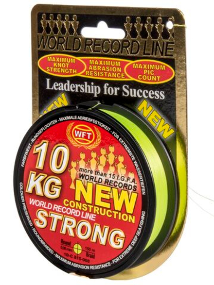 Леска плетёная WFT KG STRONG Chartreuse 150 м, 0.08 мм
