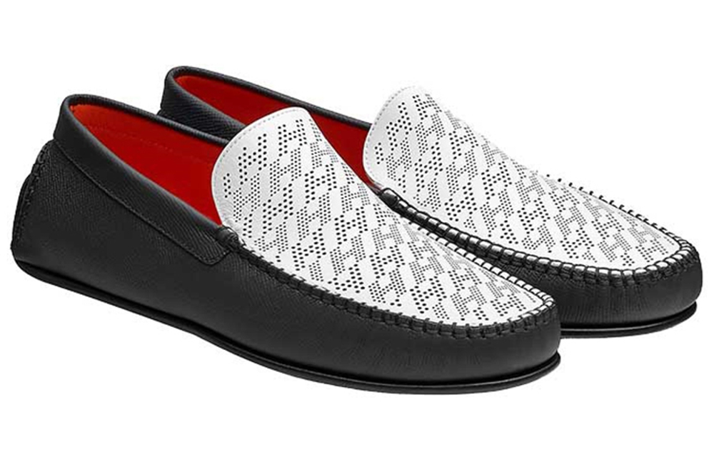 HERMES Come Loafers Women"s Black White