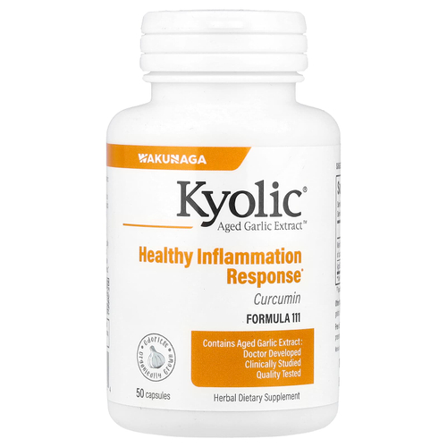 Kyolic, Aged Garlic Extract™, куркумин, 50 капсул