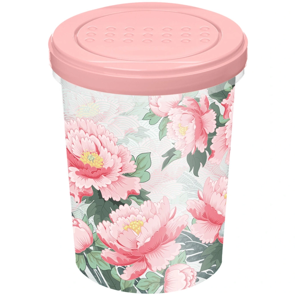 Банка с завинчивающейся крышкой «Asti» 1л с декором «Сад пионов» (розовый) 223153408/04