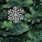 Украшение елочное подвесное "Снежинка серебристая" ЗОЛОТАЯ СКАЗКА, НАБОР 6 шт., 12 см, глиттер, 591131