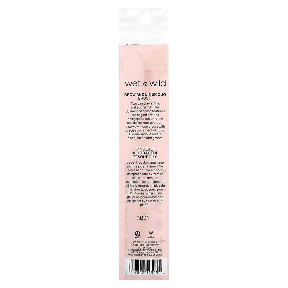 wet n wild, Двойная кисть для бровей и подводки, 1 шт.