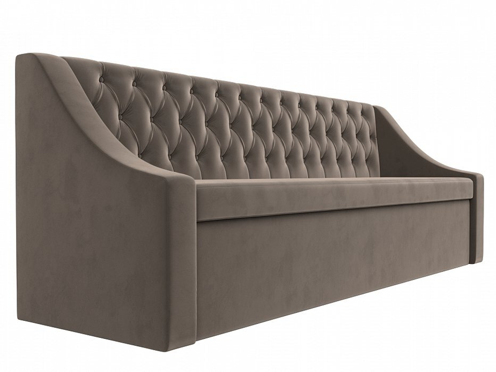 Диван кухонный прямой Мерлин, Коричневый, Велюр, 101129