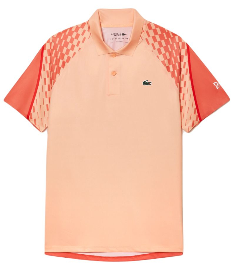 Теннисное поло Lacoste Tennis x Novak Djokovic Tricolour - light orange/red/orange