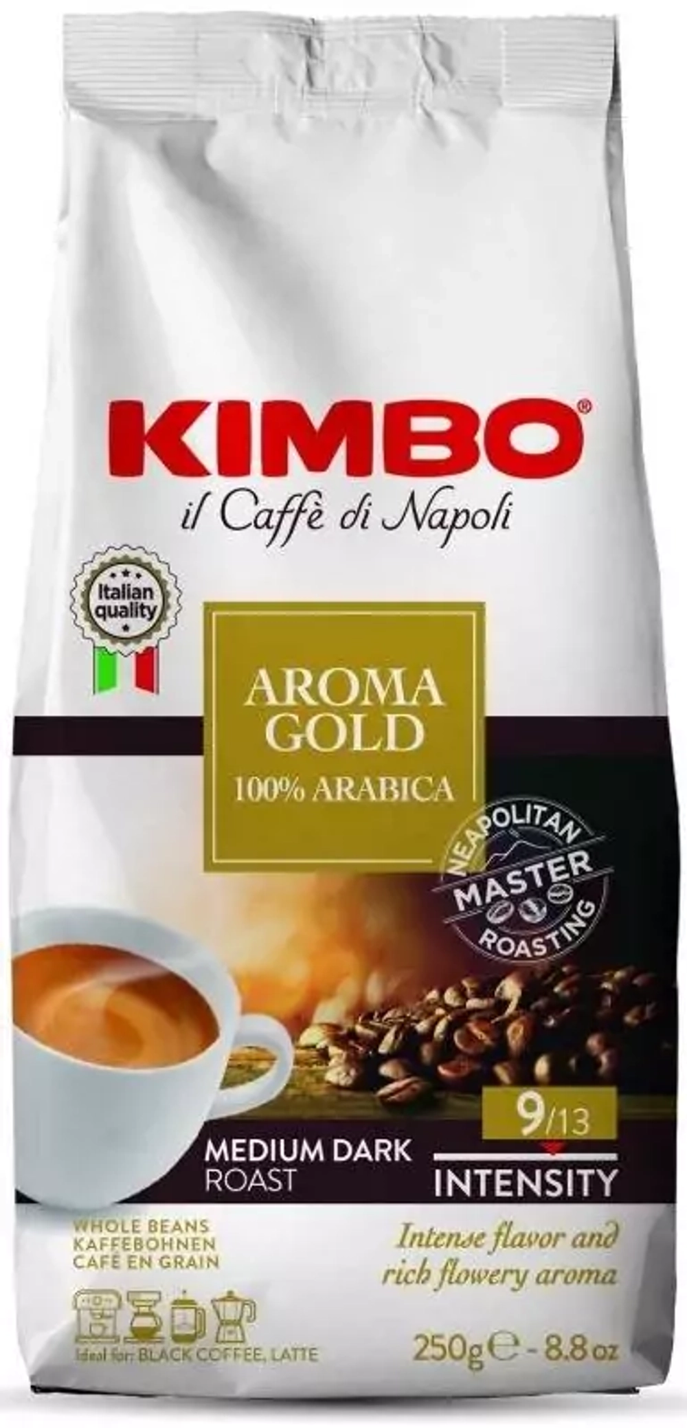 Кофе в зернах Kimbo Aroma Gold Arabica, 250 г