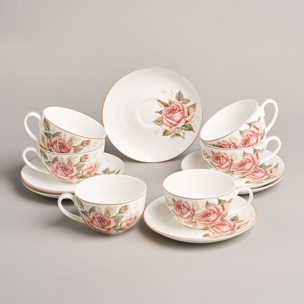 ЧАЙНЫЙ НАБОР LEFARD "КОРЕЙСКАЯ РОЗА" НА 6 ПЕР. 12 ПР. 300 МЛ (КОР=4НАБ.)