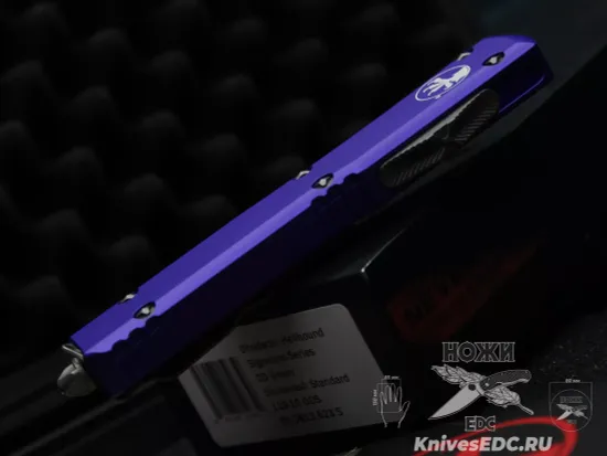 Microtech Ultratech S/E - нож автомат., фиолет. алюм. рук-ть, клинок апокалиптик