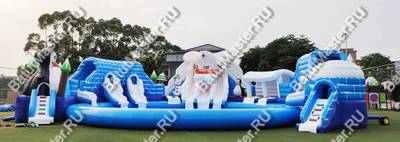 Надувной наземный аквапарк «Морское царство» 20*20*6 м