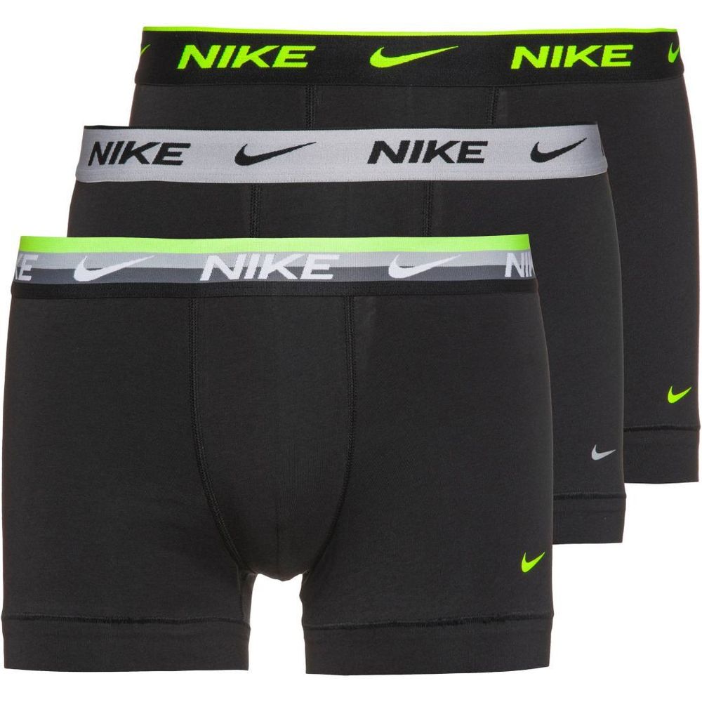 Мужские боксеры спортивные Nike Everyday Cotton Stretch Trunk 3P - black/stripe