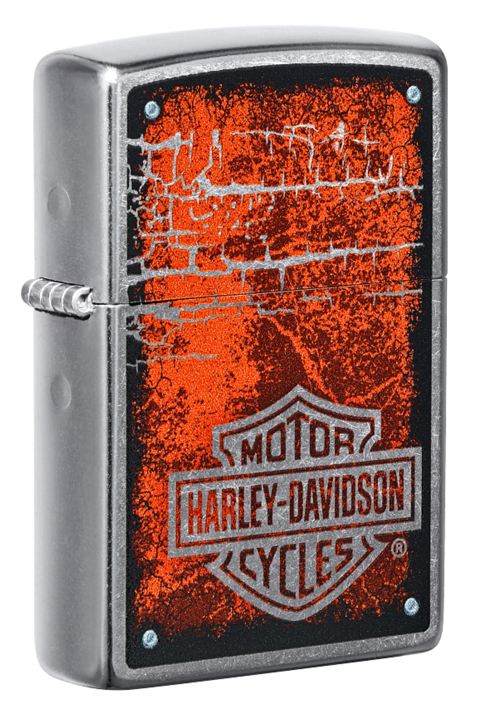 Легендарная классическая американская бензиновая широкая зажигалка ZIPPO Harley-Davidson Design 49658 в подарочной коробке