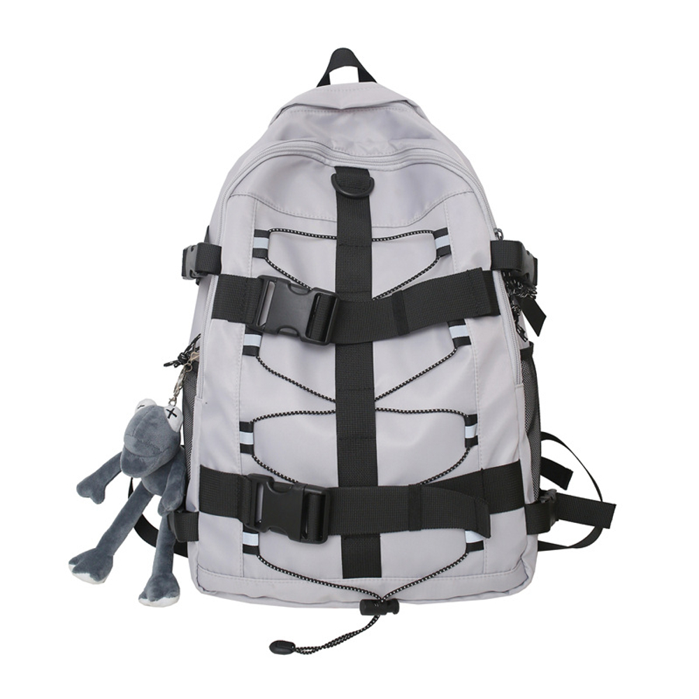 BESSIO Nylon Backpack Regular Men"s Gray/Black