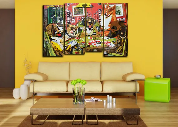 Модульная картина "Животный азарт"