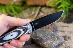 Туристический нож Nikki AUS-8 Black Кожа