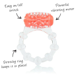 Яркое оранжевое кольцо на пенис с вибрацией (Цвет: оранжевый)