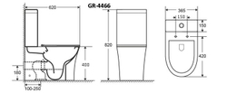 Унитаз напольный Grossman Classic GR-4466S Безободковый с тонкой крышкой, 2 места