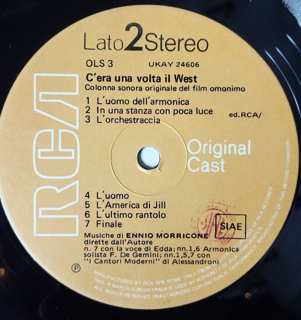 Винтажная виниловая пластинка LP Ennio Morricone CEra Una Volta Il West (Italy 1975)