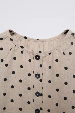 ZARA ПЛАТЬЕ В ГОРОШЕК, РЫЖЕВАТО-КОРИЧНЕВЫЙ