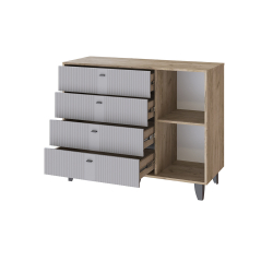 Комод Катрин-13, Дуб крафт серый, Серый