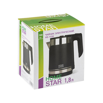 Чайник электрический Homestar HS-1038, 1,8 л, черный