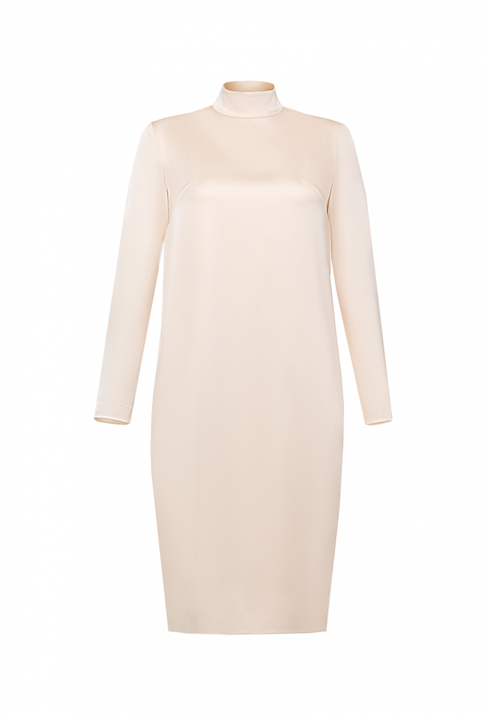 Шелковое прямое платье молочное 06-04-21 FW