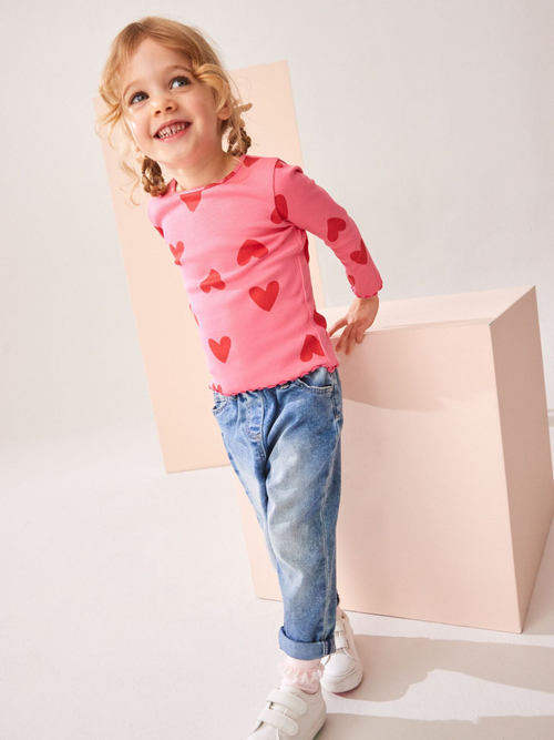 Лонгслив для девочки Next 168-504, Ярко-розовый