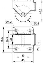 Колесо для мебели ролик для дивана 4 штуки