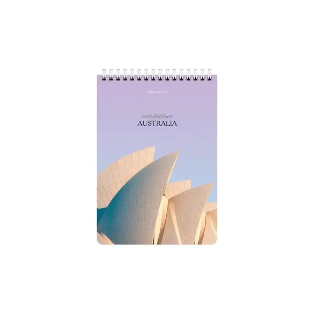 Блокнот А-5 греб. 80л. BRAUBERG, "Архитектура", клетка лак , жесткая подложка 114382