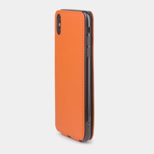 Чехол для iPhone XS Max из натуральной кожи теленка, оранжевого цвета