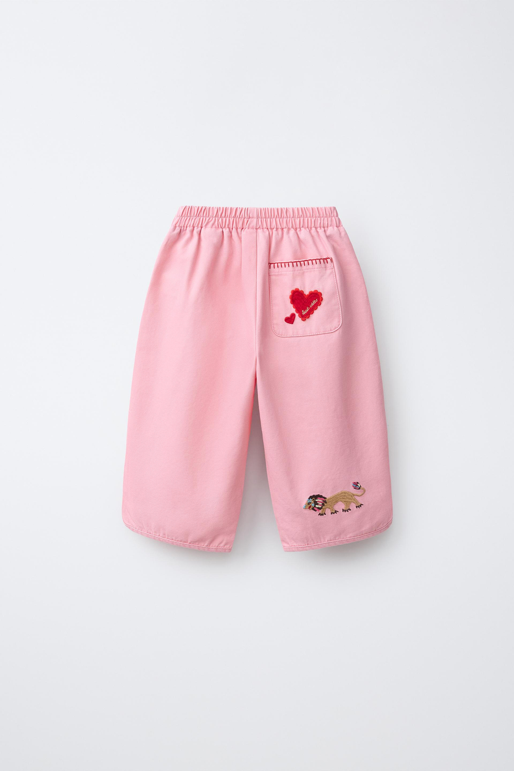 ZARA Х SISSEL EDELBO БРЮКИ BAGGY С ВЫШИВКОЙ, РОЗОВЫЙ
