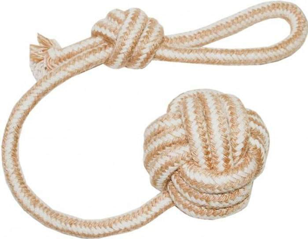 №1 игрушка для собак грейфер джутовый с мячом и ручкой