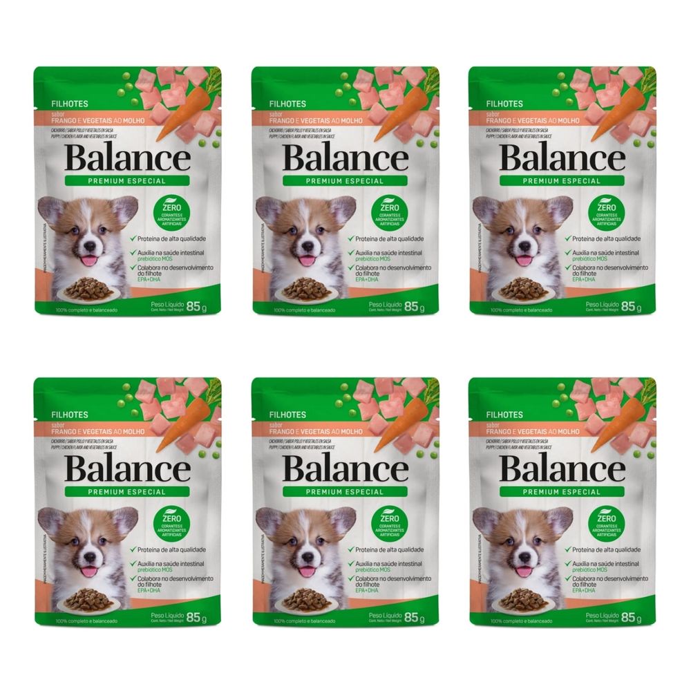 Корм влажный для щенков Balance Filhotes Курица 85 г x 6 шт