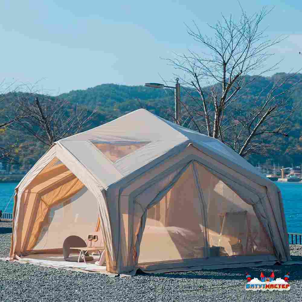 Пневмокаркасная палатка «Летний Уют» 3,6×3,6×2,5 м — семейная, кемпинговая из ПВХ
