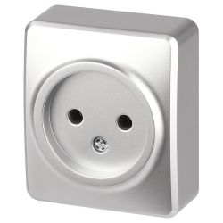 Розетка ЭРА Эксперт 11-2201-03 2P IP20 16A-250В ОУ алюминий