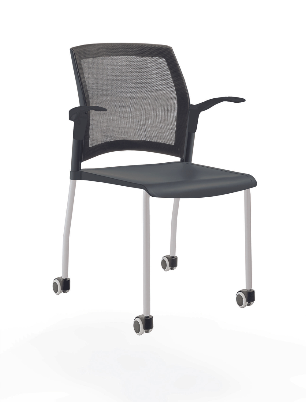 Rewind стул на 4 ногах и колесах со спинкой-сеткой