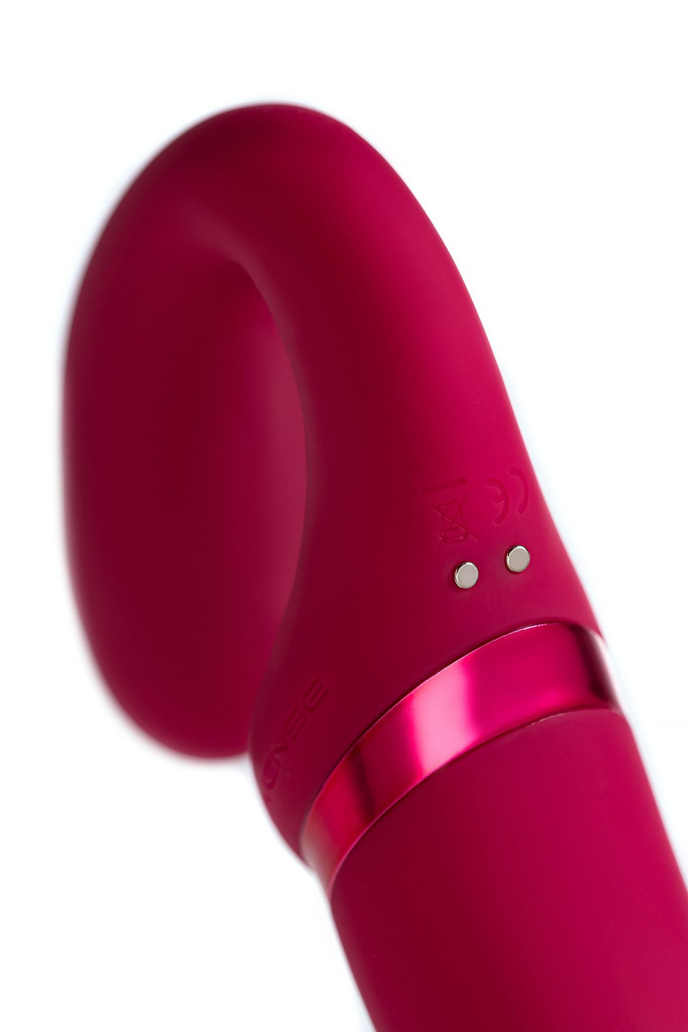 Малиновый безремневой страпон Lapis - 23 см. (Цвет: малиновый)