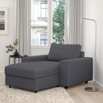 Кресло-кровать - IKEA VIMLE, 125х164х83 см, серый, ВИМЛЕ ИКЕА