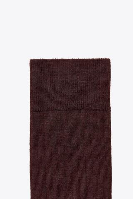 ZARA НОСКИ В РУБЧИК С ШЕРСТЬЮ, ГРАНАТОВЫЙ