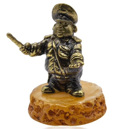 Сувенир ДПСник (латунь, янтарь пресс)