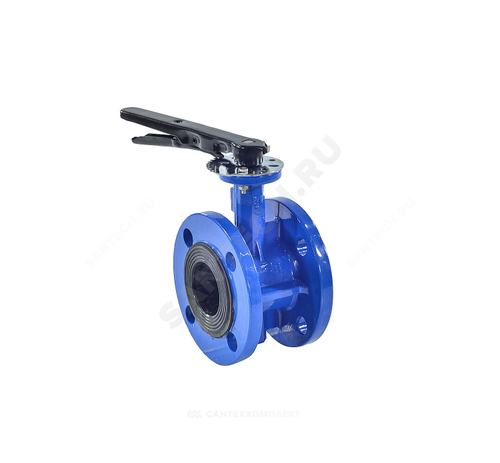 Затвор дисковый поворотный чугун Ду 80 Ру10/16 фл с рукояткой диск чугун манжета EPDM Benarmo