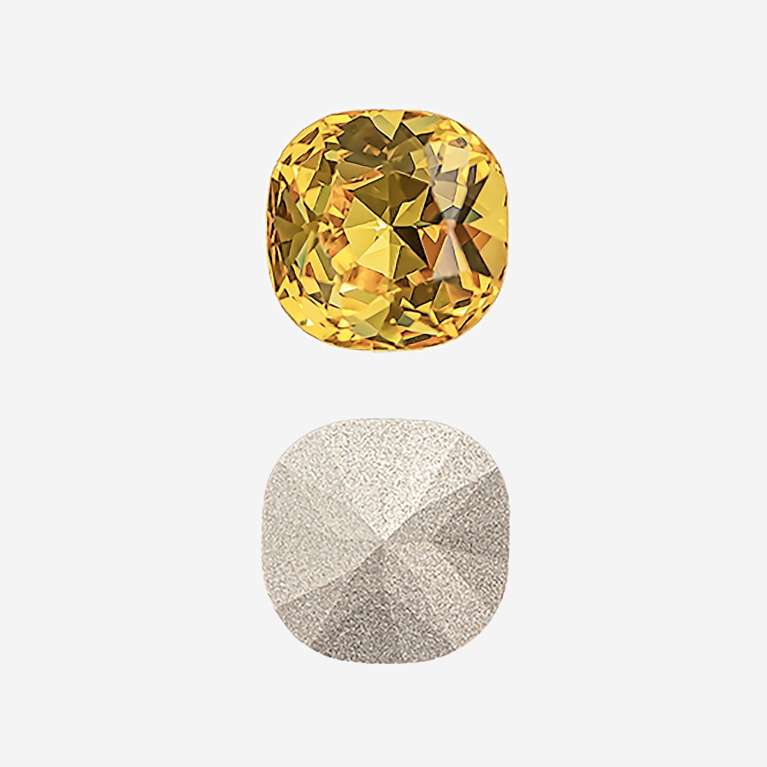 Кристалл Кушон (Сushion), оттенок "Светлый Топаз"/"Light Topaz", 10мм