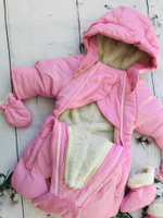 Комбинезон-трансформер А 21-18 "Мой ангел" зима-весна с отстёгивающимся мехом (Цвет: Розовый, Размер: 80)
