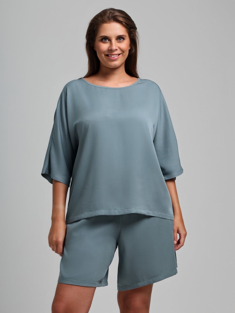 Блузка Летний драйв-2 Виотекс СЕРЫЙ