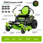 Райдер садовый GC82ZT107 аккумуляторный с нулевым радиусом разворота Greenworks Арт. 7404107, 82V, без АКБ и ЗУ