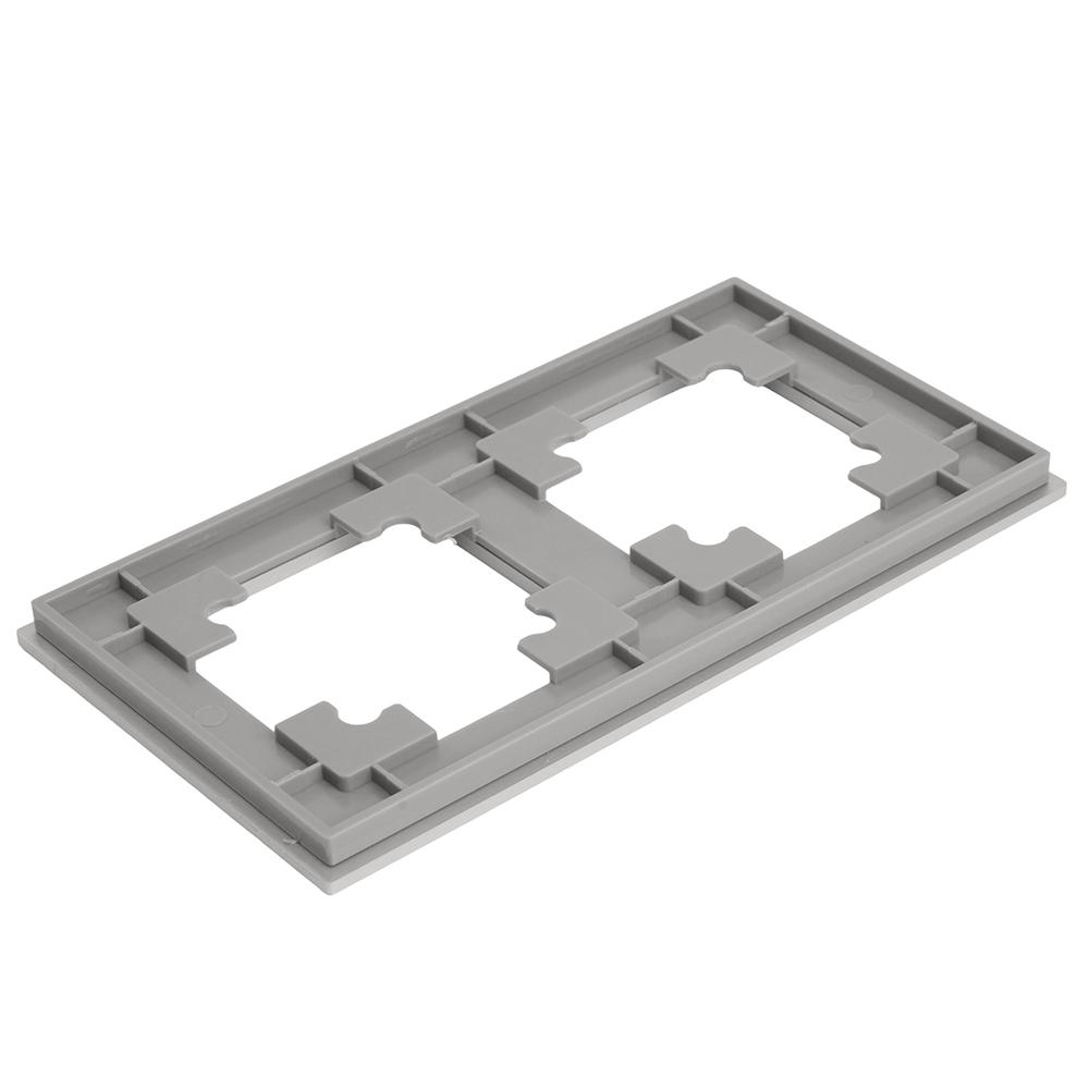 Рамка 2-местная, металл, STEKKER, MFR00-7002-03 , серия Катрин, серебро 50015